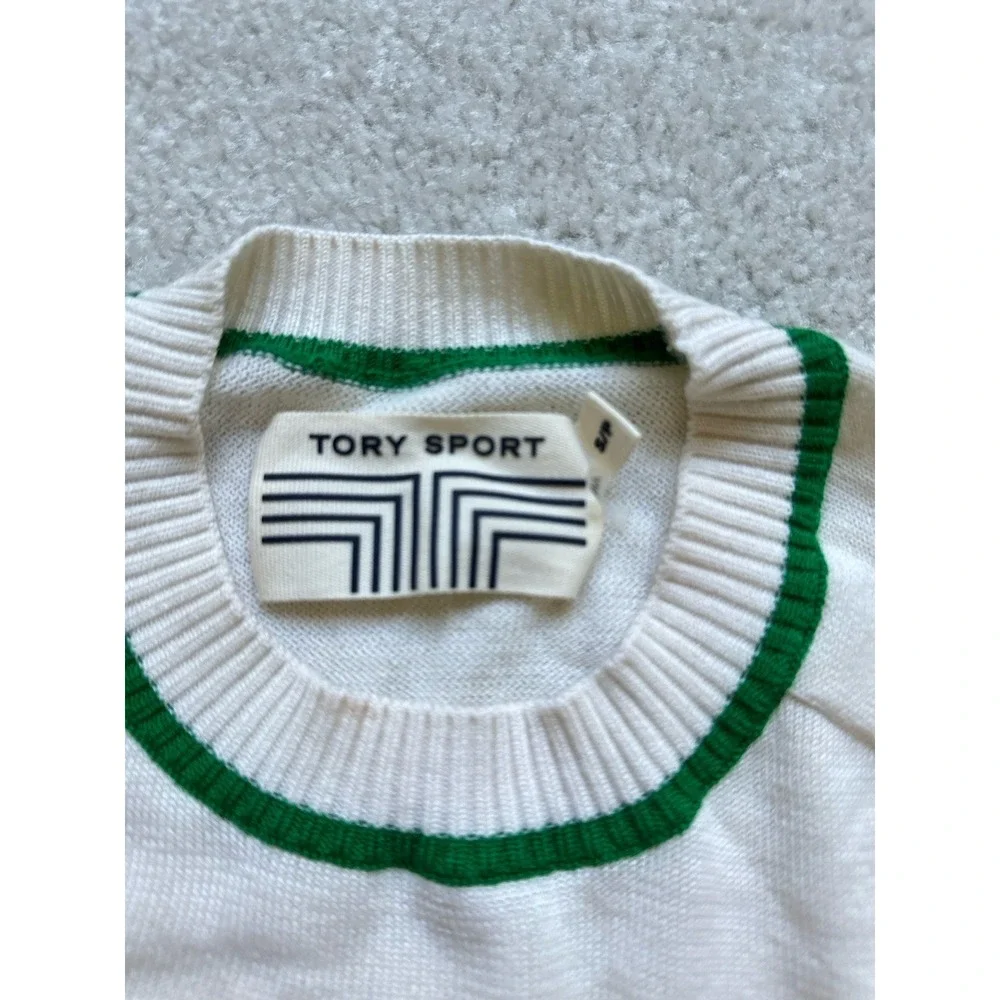 Tory Burch Sport Performance Cashmere Blend Golf Fairway Sweater Size SP